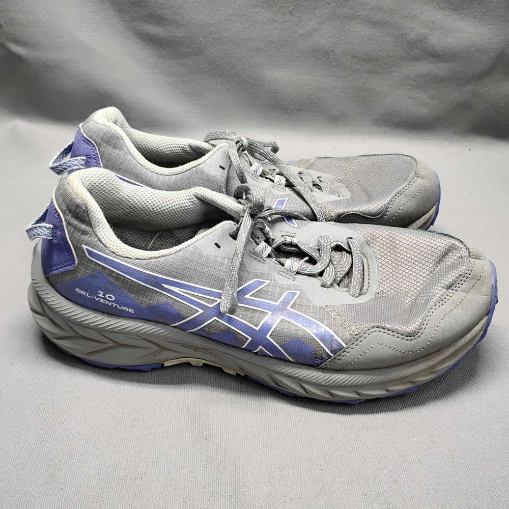 Asics Gel-Venture 10 Womens 9.5 Grey Purple Trail Running Shoes 1012B759
